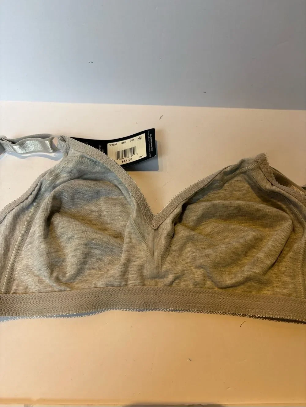 Bali Classic Support Comfort Wireless Gray Bra Size 38B Lined no padding NWT
